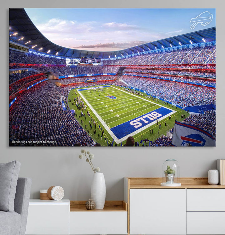 Buffalo Bills Football Team Print - Buffalo Highmark Stadium Wall Art Canvas Print