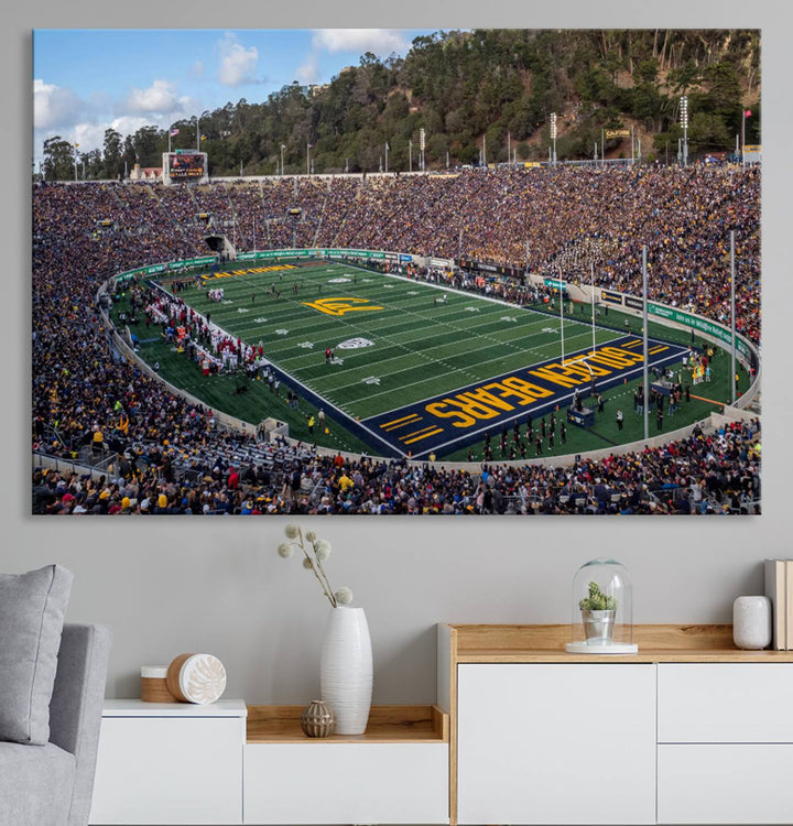 University of California Golden Bears Football Team Print - Berkeley California Memorial Stadium Wall Art Canvas Print