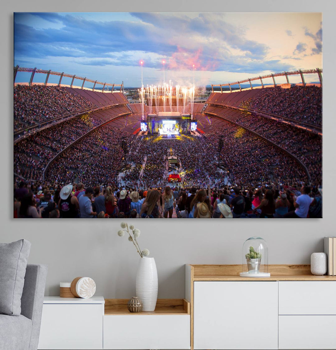 Denver Broncos Football Team Print - Empower Field at Mile High Stadium Wall Art Canvas Print