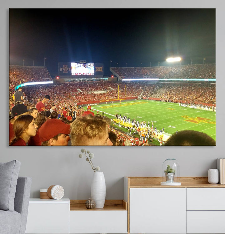 Iowa State University Cyclones Football Team Print - Jack Trice Stadium Ames Wall Art Canvas Print