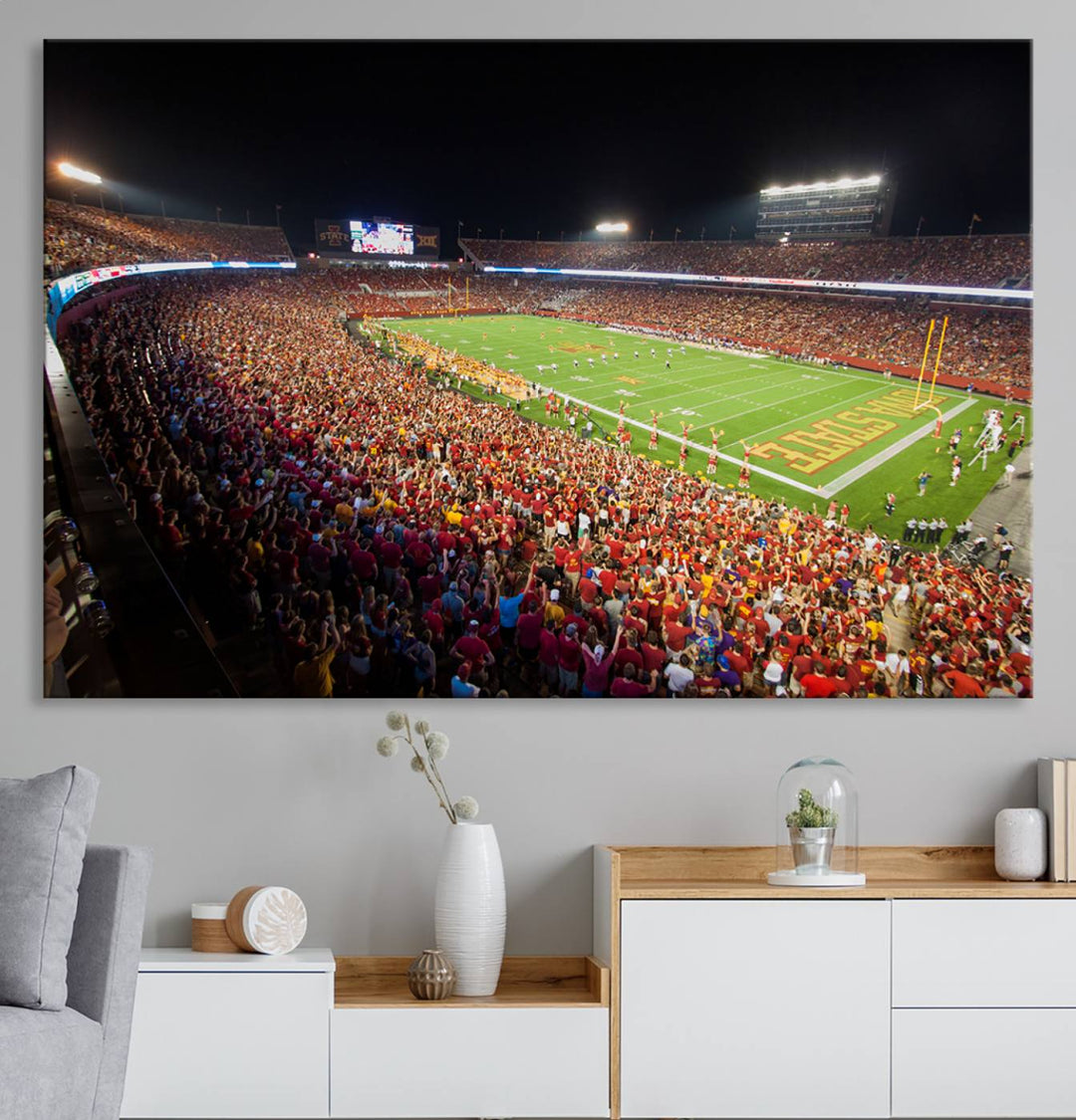 Iowa State University Cyclones Football Team Print - Ames Jack Trice Stadium Wall Art Canvas Print