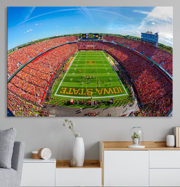 Iowa State University Cyclones Football Team Print - Ames Jack Trice Stadium Wall Art Canvas Print