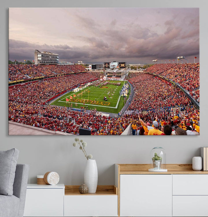 Iowa State University Cyclones Football Team Print - Ames Jack Trice Stadium Wall Art Canvas Print