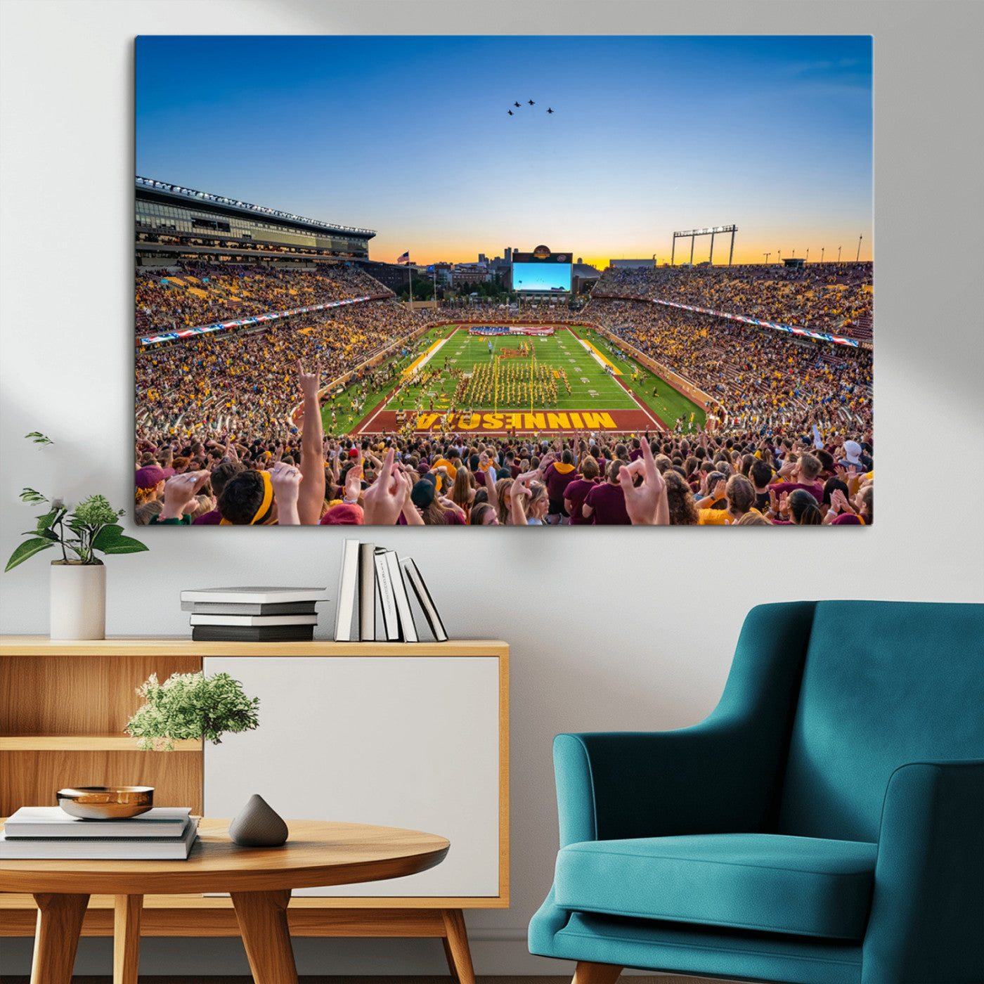 MGV-CV-36X24 - University of Minnesota Golden Gophers Art Print, Football Team Print - Minneapolis Huntington Bank