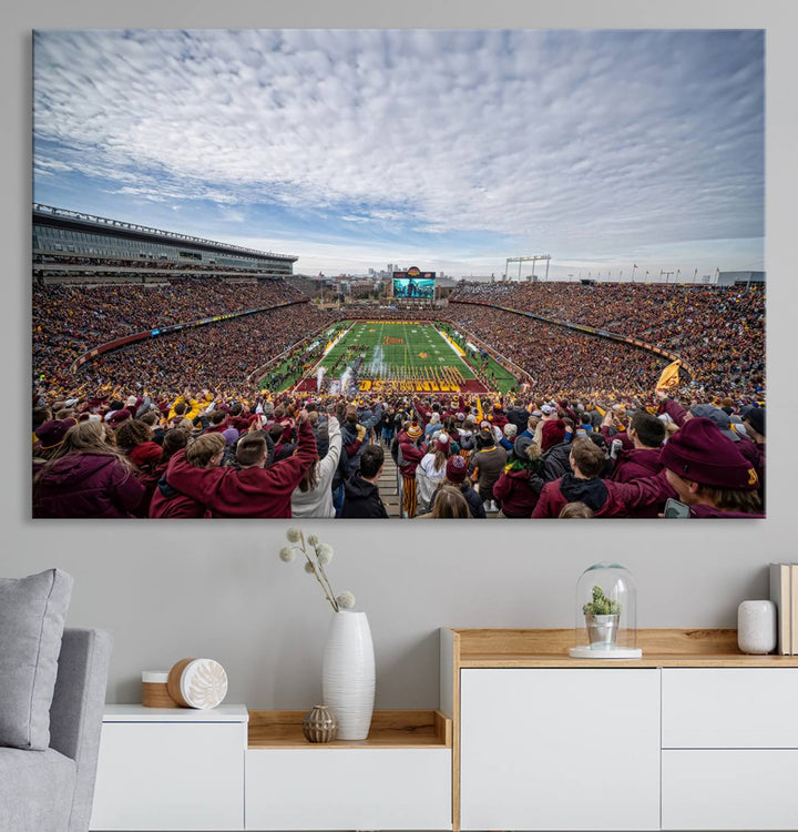 The University of Minnesotas Huntington Bank Stadium features vibrant wall art.