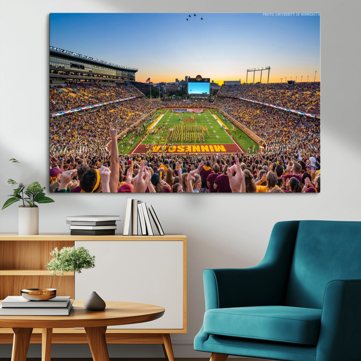 MGV-CV-36X24 - University of Minnesota Golden Gophers Football Team Print - Minneapolis Huntington Bank Stadium