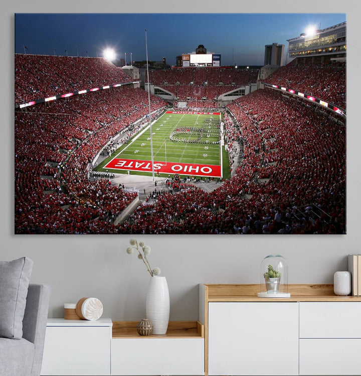 Ohio State University Buckeyes Football Team Print - Columbus Ohio Stadium Wall Art Canvas Print