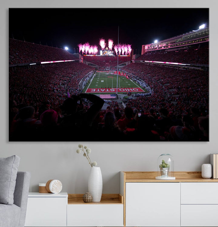 Ohio State University Buckeyes Football Team Print - Columbus Ohio Stadium Wall Art Canvas Print