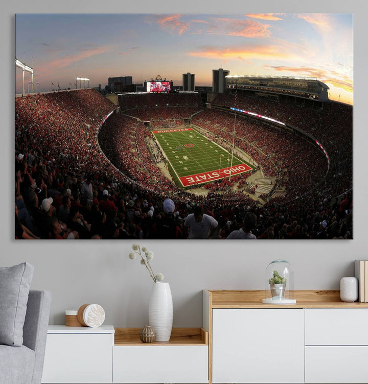 Ohio State University Buckeyes Football Team Print - Columbus Ohio Stadium Wall Art Canvas Print