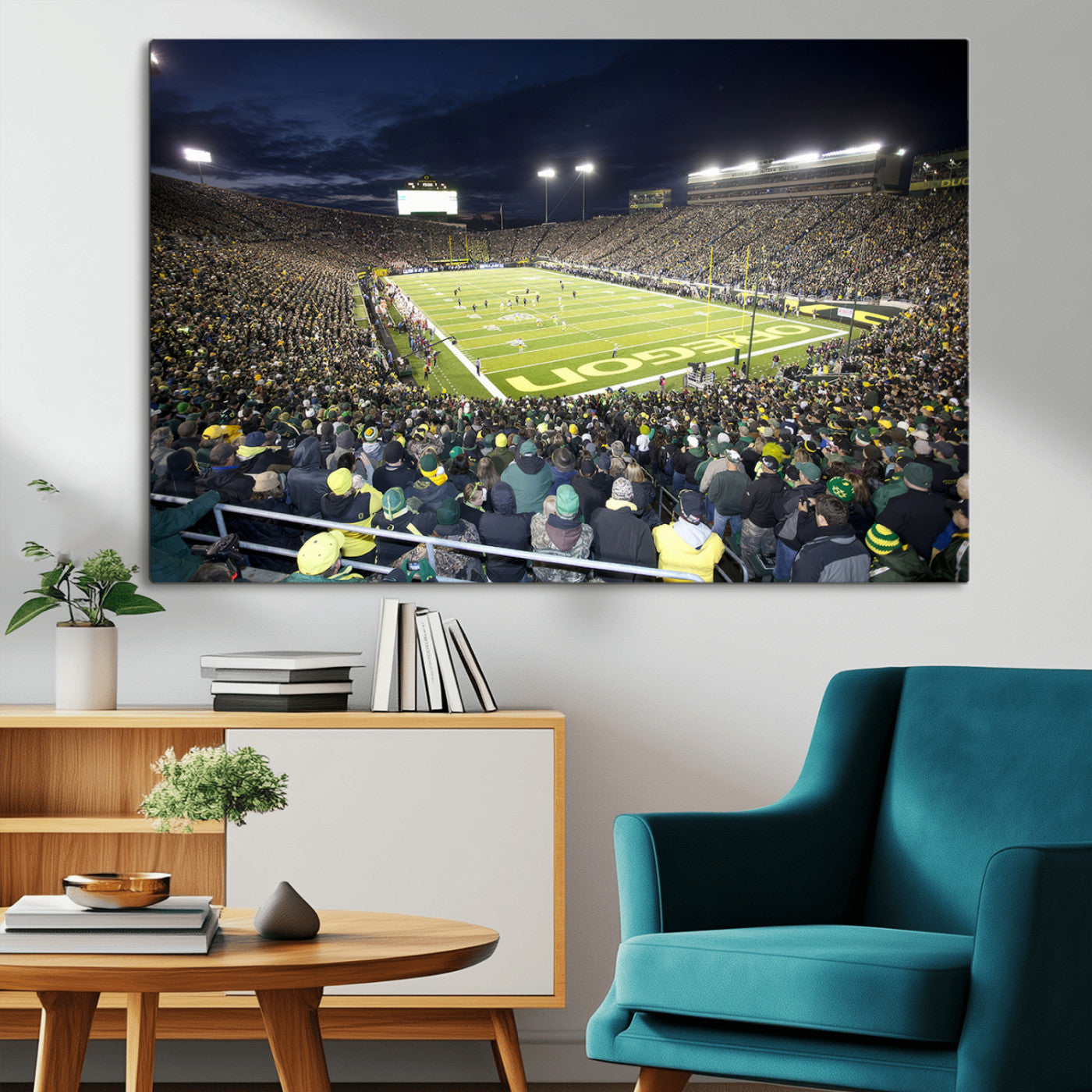 MGV-CV-36X24 - University of Oregon Ducks Football Team Print - Eugene Autzen Stadium Wall Art Canvas Print