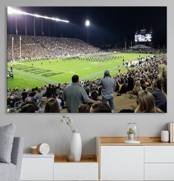 Purdue University Boilermakers Football Team Print - West Lafayette Ross-Ade Stadium Wall Art Canvas Print