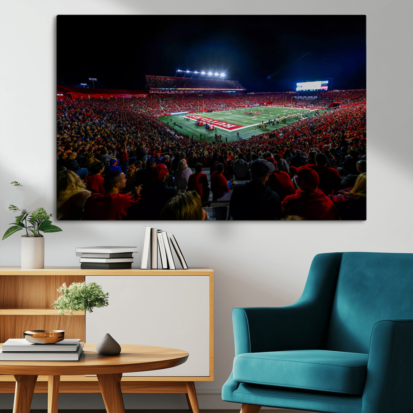 MGV-CV-36X24 - Rutgers Scarlet Knights Football Team Print - SHI Stadium, Piscataway Wall Art Canvas Print