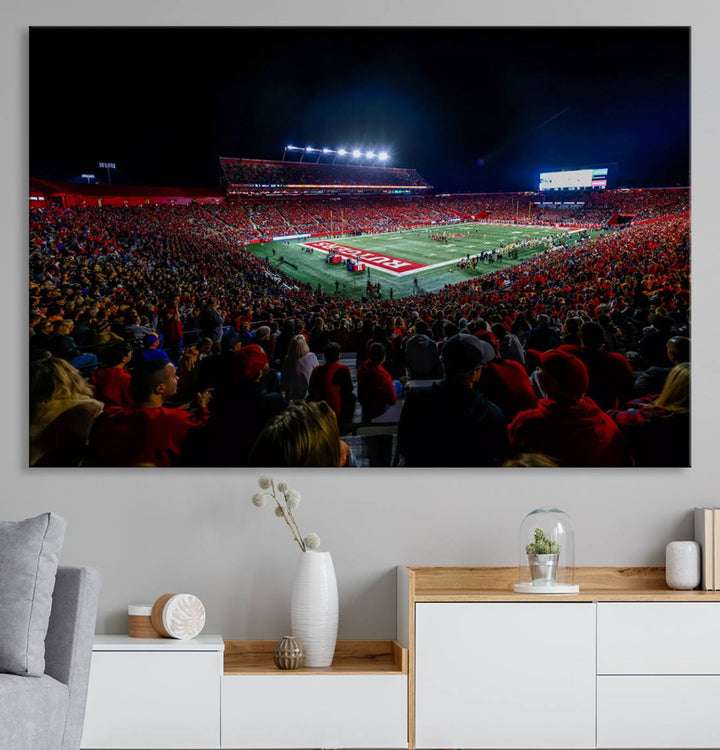 Rutgers Scarlet Knights Football Team Print - SHI Stadium, Piscataway Wall Art Canvas Print