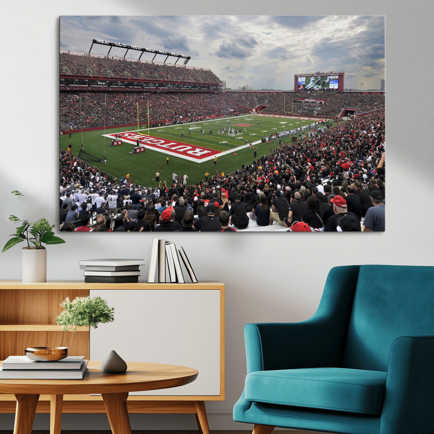 MGV-CV-36X24 - Rutgers Scarlet Knights Football Team Print - SHI Stadium, Piscataway Wall Art Canvas Print