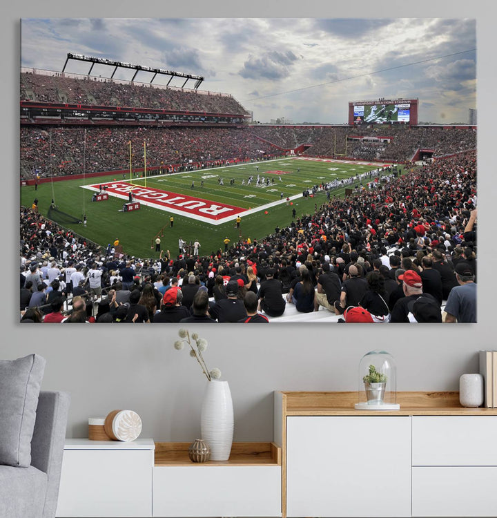 Rutgers Scarlet Knights Football Team Print - SHI Stadium, Piscataway Wall Art Canvas Print