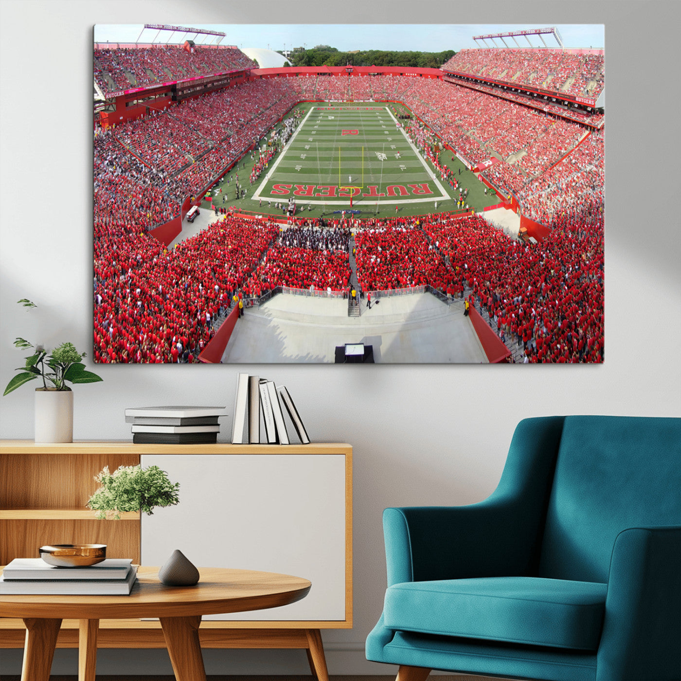 MGV-CV-36X24 - Rutgers Scarlet Knights Football Team Print - Piscataway SHI Stadium Wall Art Canvas Print