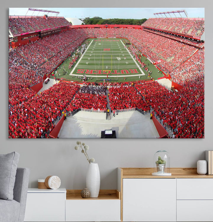 Rutgers Scarlet Knights Football Team Print - Piscataway SHI Stadium Wall Art Canvas Print