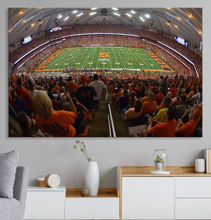 From above, the view resembles the Syracuse University Orange Football Team Wall Art Canvas.