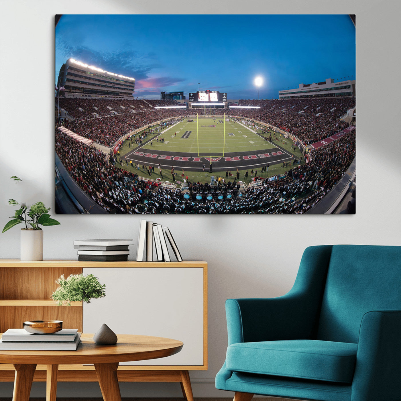 MGV-CV-36X24 - Texas Tech Red Raiders Canvas, Framed Football Team Print - Lubbock Jones AT&T Stadium Wall Art