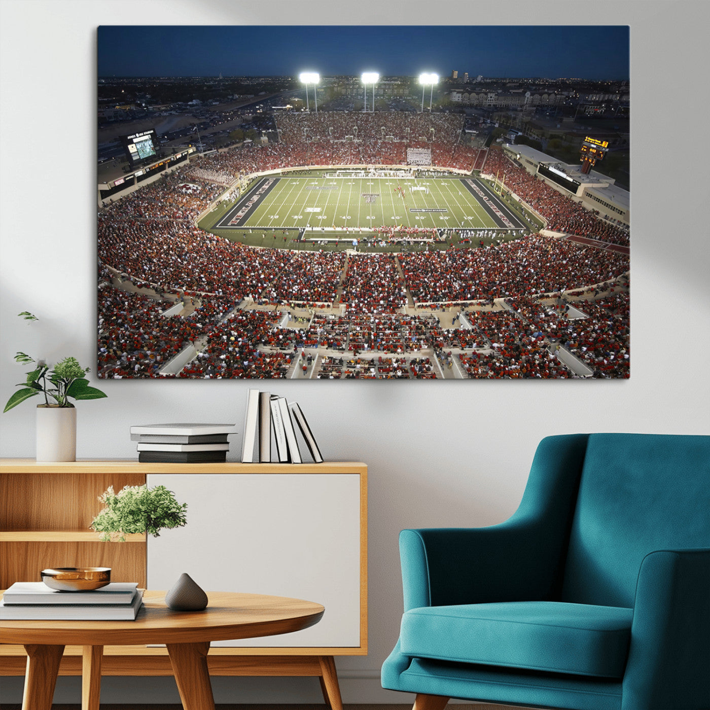 MGV-CV-36X24 - Texas Tech Red Raiders Football Team Print - Lubbock Jones AT&T Stadium Wall Art Canvas Print