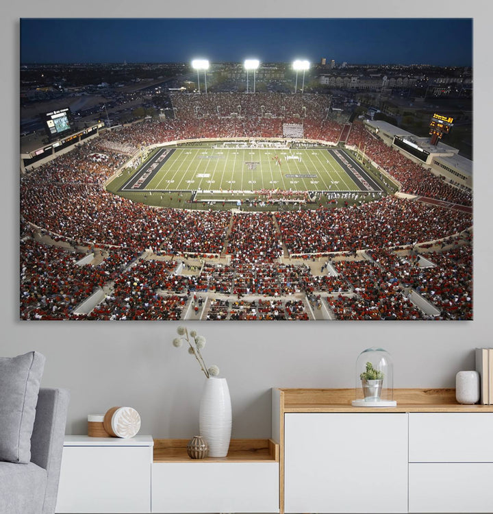 Texas Tech Red Raiders Football Team Print - Lubbock Jones AT&T Stadium Wall Art Canvas Print