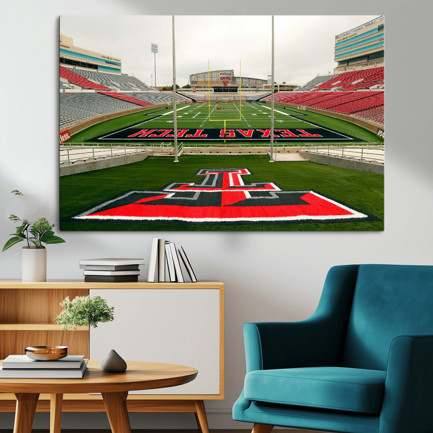MGV-CV-36X24 - Texas Tech Red Raiders Football Team Print - Lubbock Jones AT&T Stadium Wall Art Canvas Print