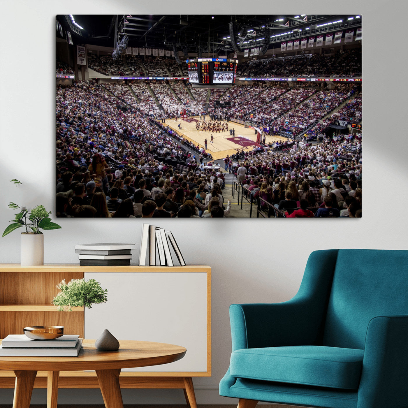 MGV-CV-36X24 - University of Nebraska Cornhuskers Basketball Team Print - Lincoln Red Arena Wall Art Canvas Print