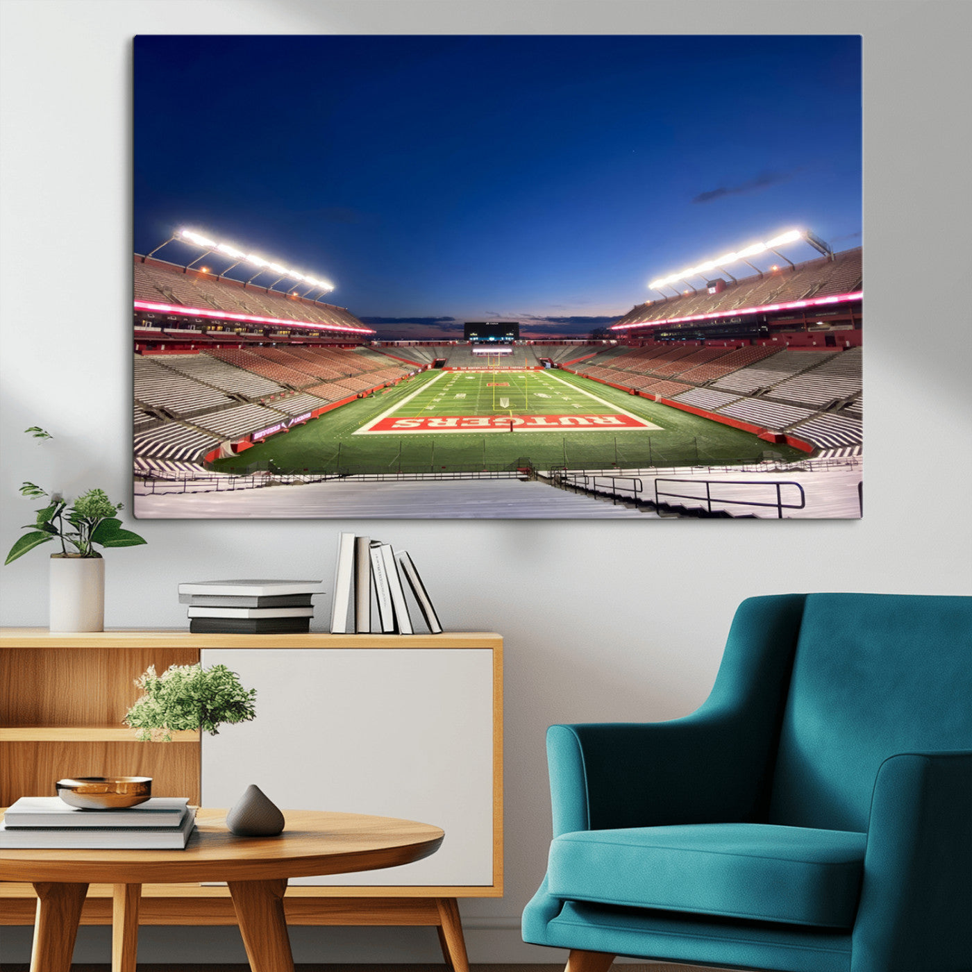 MGV-CV-36X24 - Rutgers Scarlet Knights Football Team Print - Piscataway SHI Stadium Wall Art Canvas Print