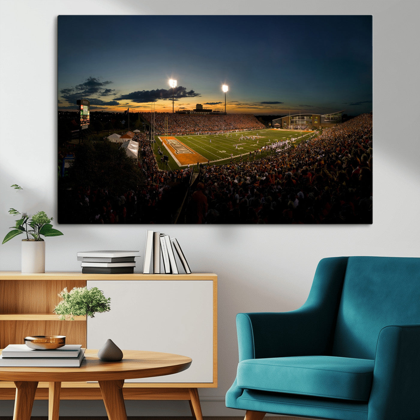 MGV-CV-36X24 - Ball State Cardinals Football Team Print - Muncie Scheumann Stadium Wall Art Canvas Print