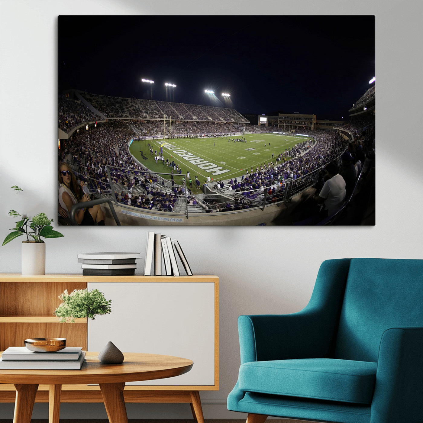 MGV-CV-36X24 - TCU Horned Frogs Football Team Print - Fort Worth Amon G. Carter Stadium Wall Art Canvas Print.