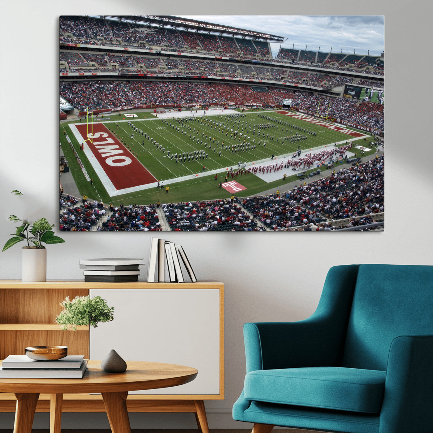 MGV-CV-36X24 - The Temple University Owls Athletics Team Print - Philadelphia Lincoln Financial Field Stadium Wall