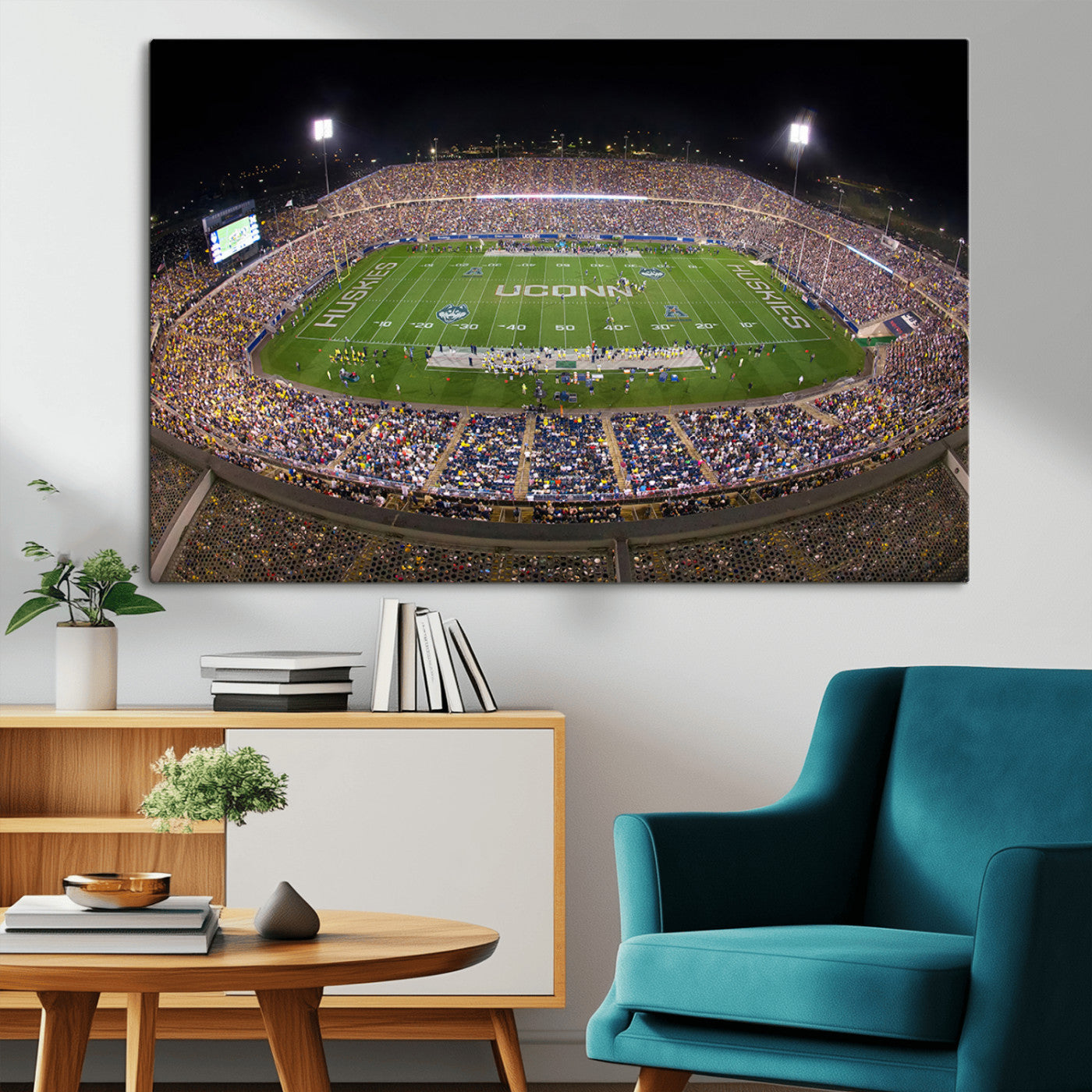 MGV-CV-36X24 - The University of Connecticut UCONN Huskies Football Team Print - East Hartford Pratt & Whitney