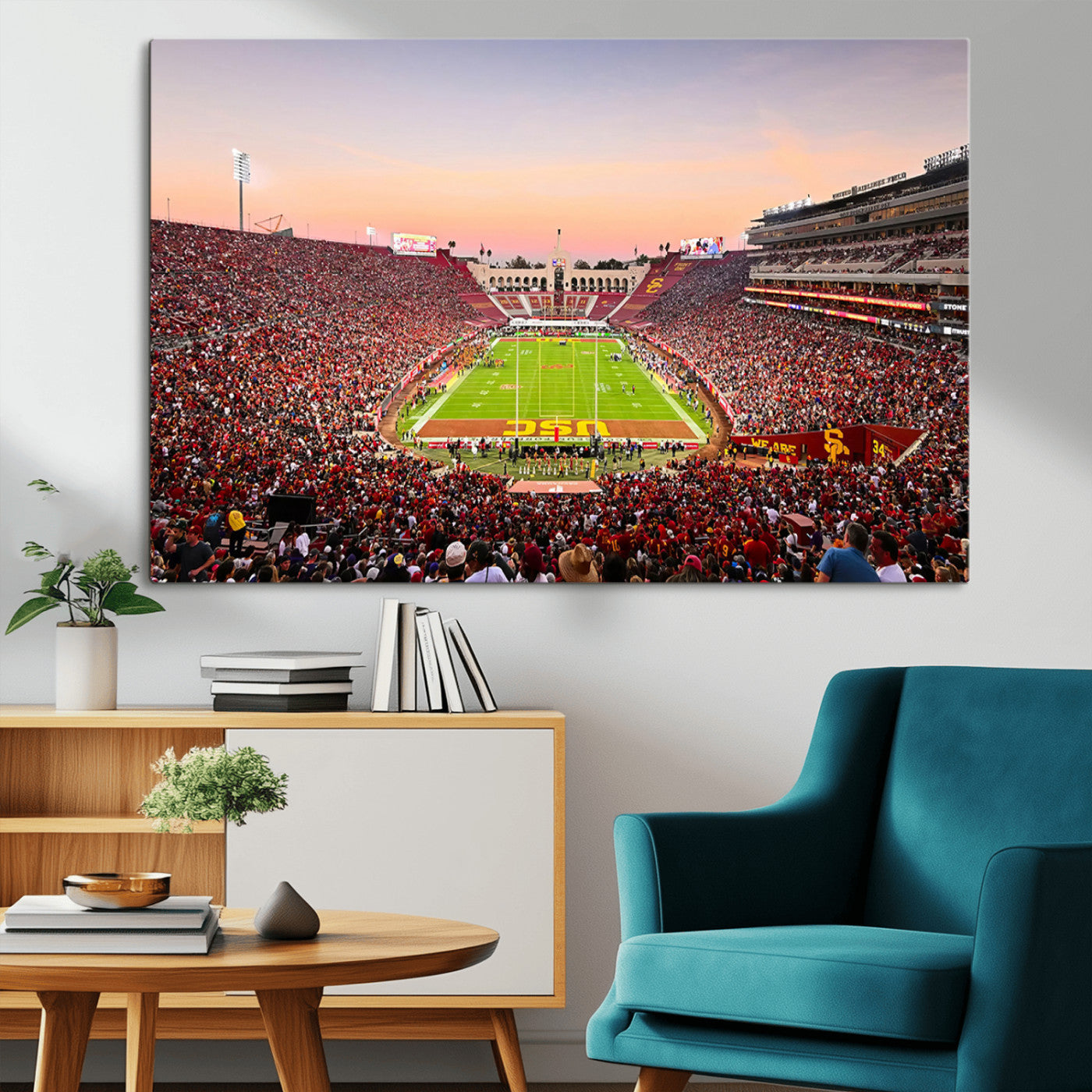 MGV-CV-36X24 - The University of Southern California USC Trojans Football Team Print - Los Angeles Memorial
