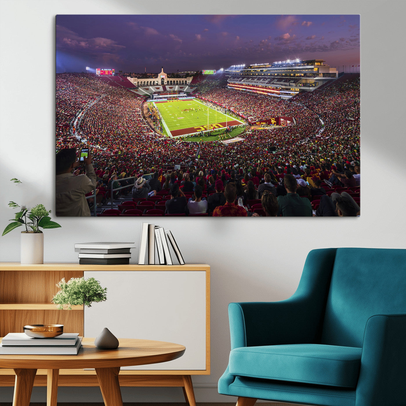 MGV-CV-36X24 - The University of Southern California USC Trojans Football Team Print - Los Angeles Memorial