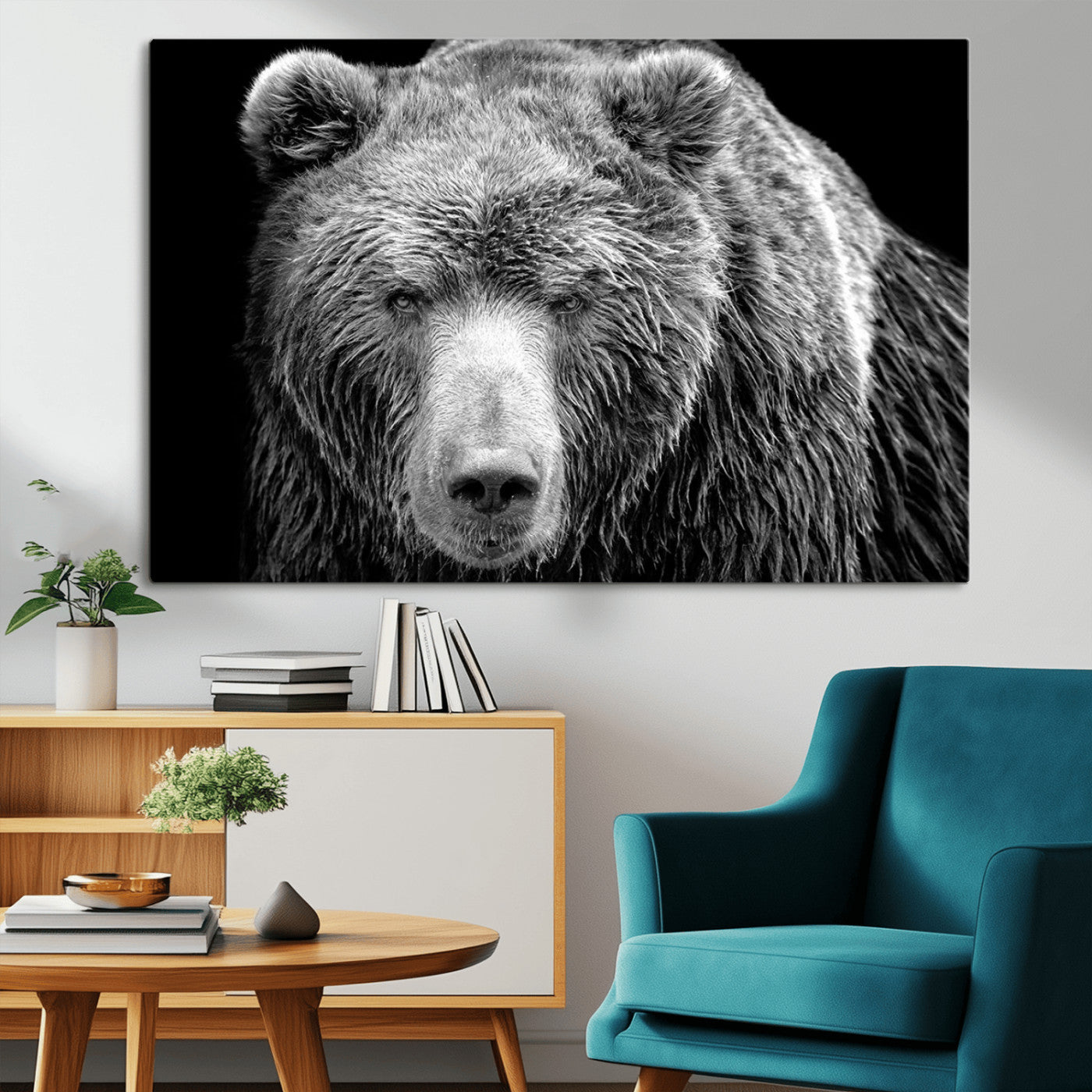 MGV-CV-36X24 - 399 Grizzly Bear Canvas Print | Ready to Hang Wall Art | Rustic Farmhouse & Cabin Decor | Wildlife