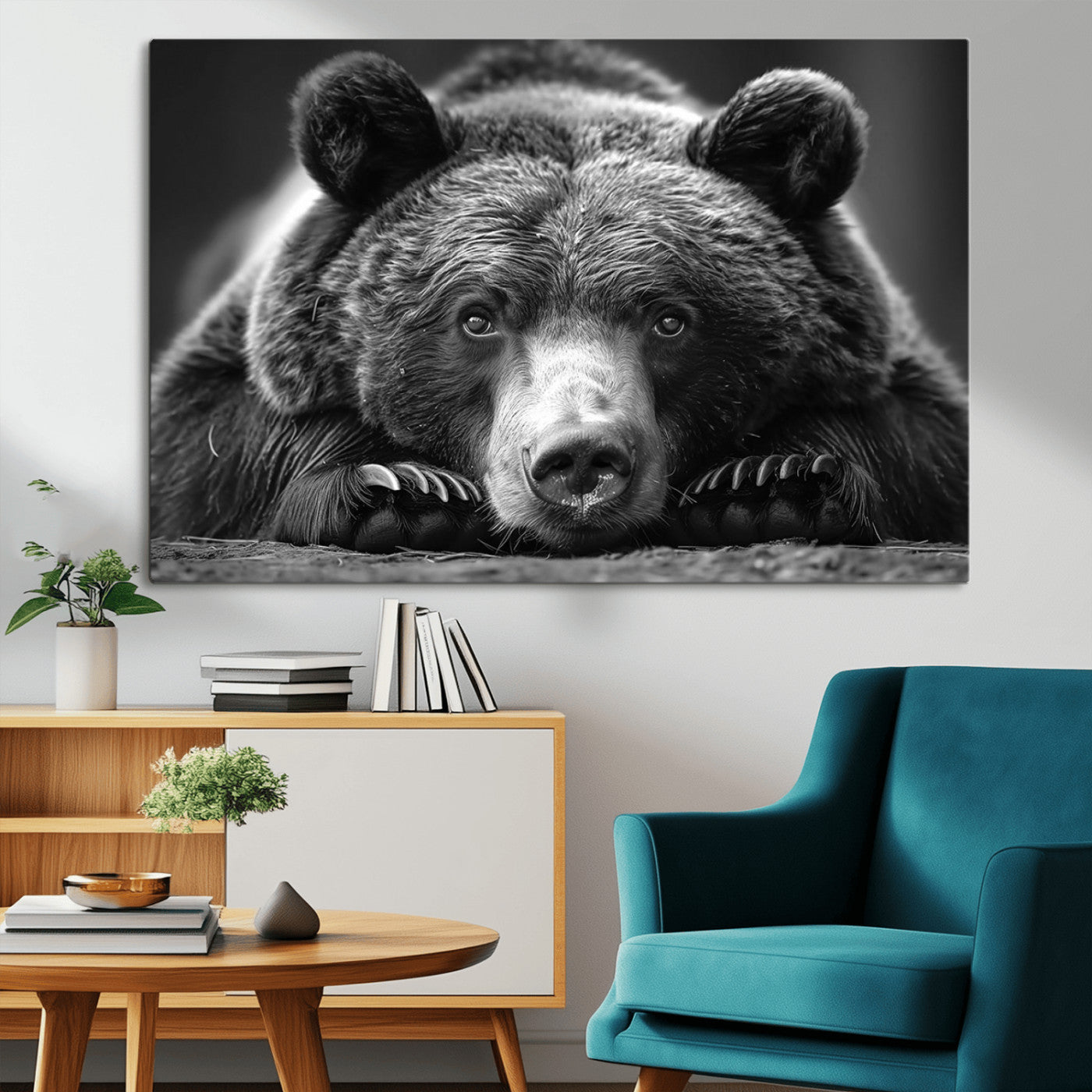 MGV-CV-36X24 - Resting Grizzly 399 Bear Canvas Print | Ready to Hang Wall Art | Rustic Cabin & Farmhouse Decor |
