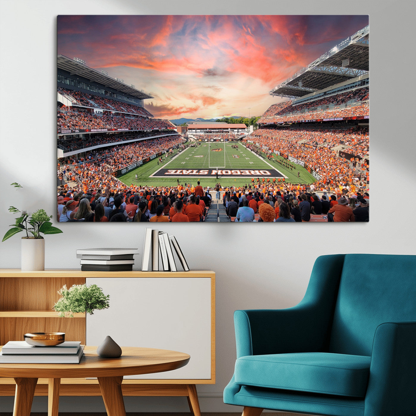 MGV-CV-36X24 - Oregon State Beavers Football Team Print - Corvallis Reser Stadium Wall Art Canvas Print
