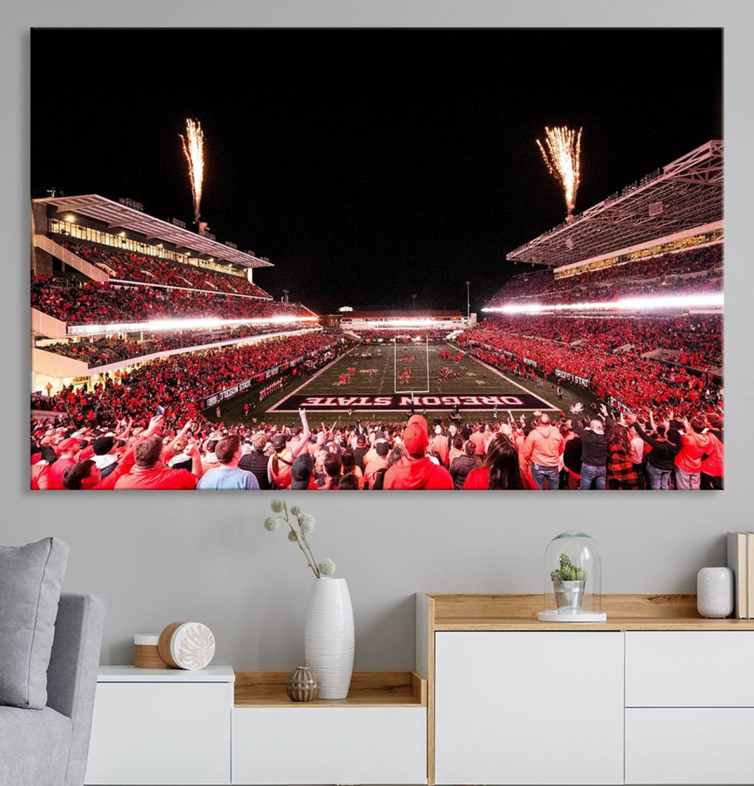 Oregon State Beavers Football Team Print - Corvallis Reser Stadium Wall Art Canvas Print