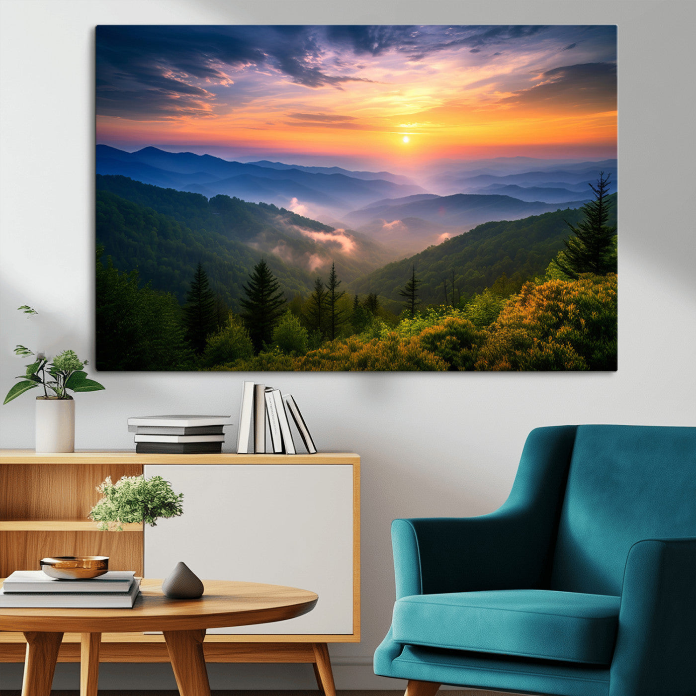 MGV-CV-36X24 - Majestic Mountain Sunrise Print | Landscape Wall Art | Canvas Print Ready to Hang | Farmhouse Wall