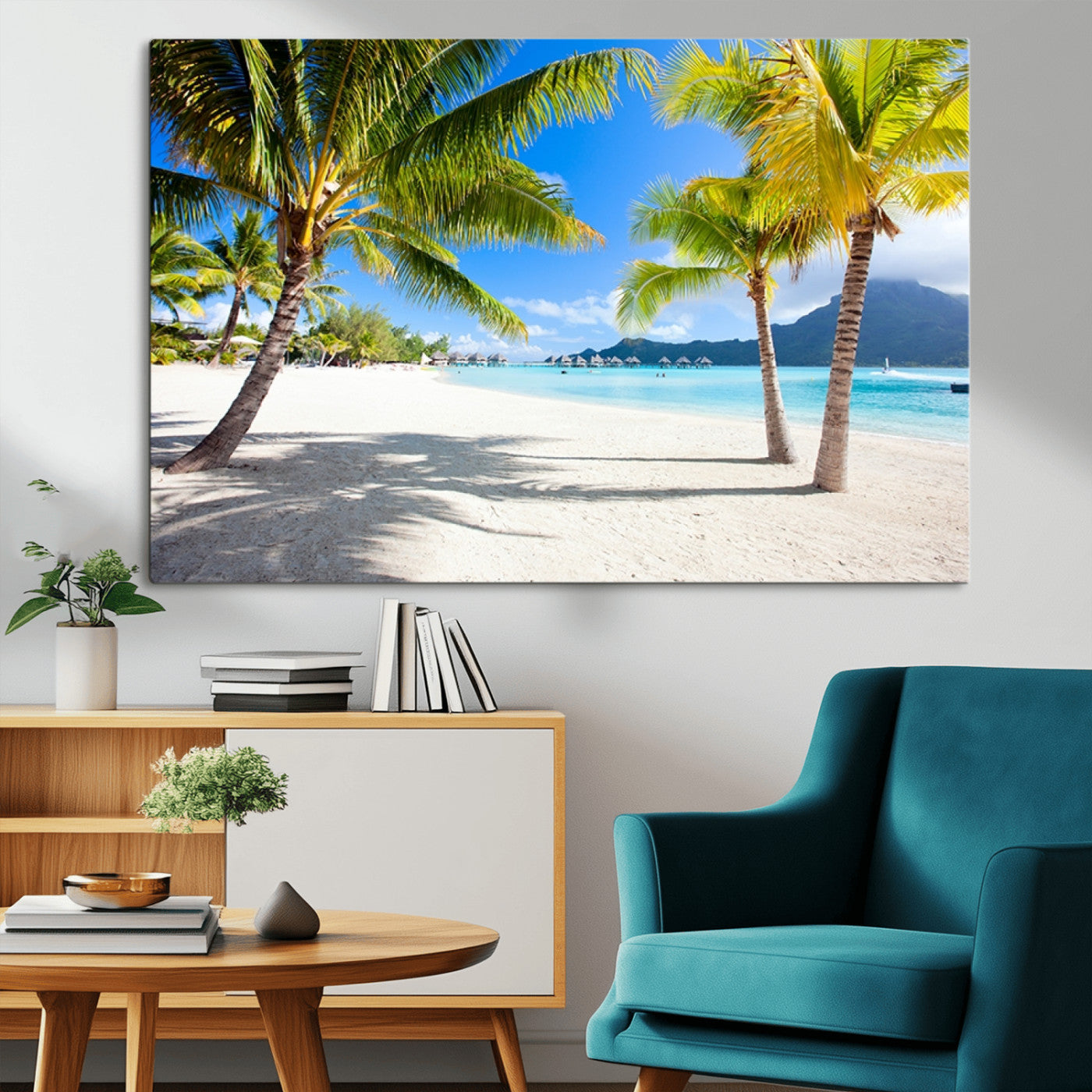 MGV-CV-36X24 - Blue Beach and Sea Wall Art Canvas Print