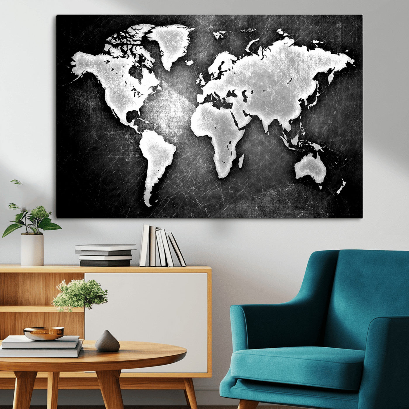 MGV-CV-36X24 - World Map Wall Art Canvas Print – Framed Wall Art for Anniversary Gift or Home Adventure Decor