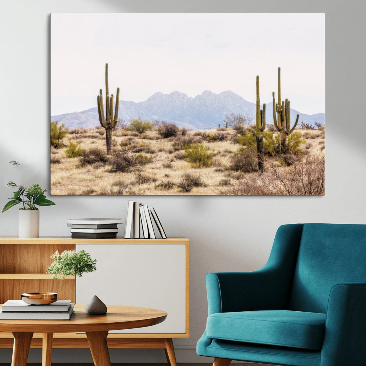 MGV-CV-36X24 - Arizona Desert Wall Art Print | Arizona Desert Canvas Print with Saguaro Cacti | Southwestern