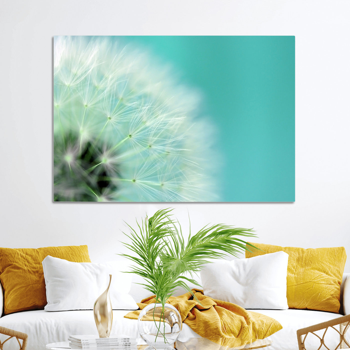 26056-MGV-CV-36X24-DANDELION Flower Wall Art Canvas Print, Canvas Dandelion Floral Wall Art
