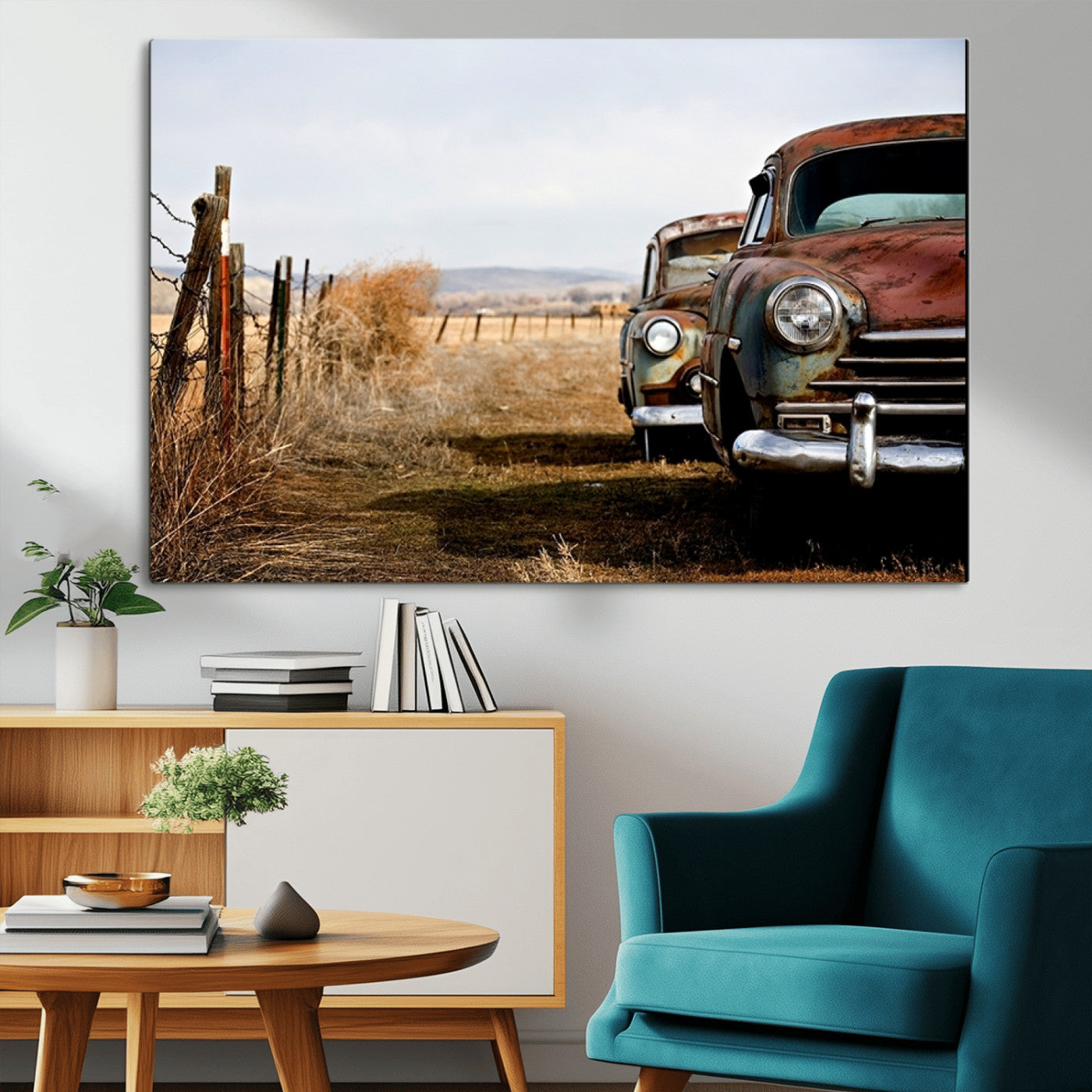 -Classic Cars Vintage Wall Art Canvas Print