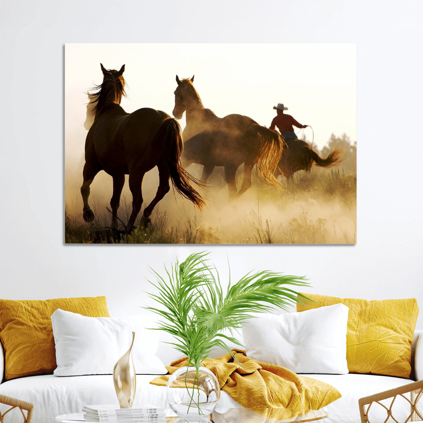 49068-MGV-CV-36X24-Horses and Cowboys Wall Art Canvas Print
