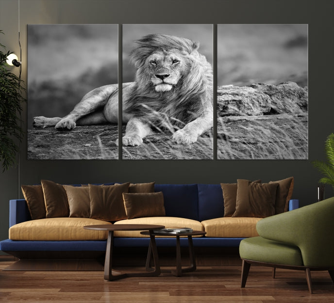 King of Forest Lion Wall Art Canvas Print