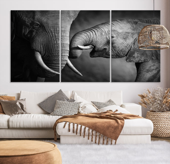 Elephant Family Wall Art Canvas Print