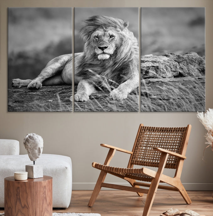 King of Forest Lion Wall Art Canvas Print