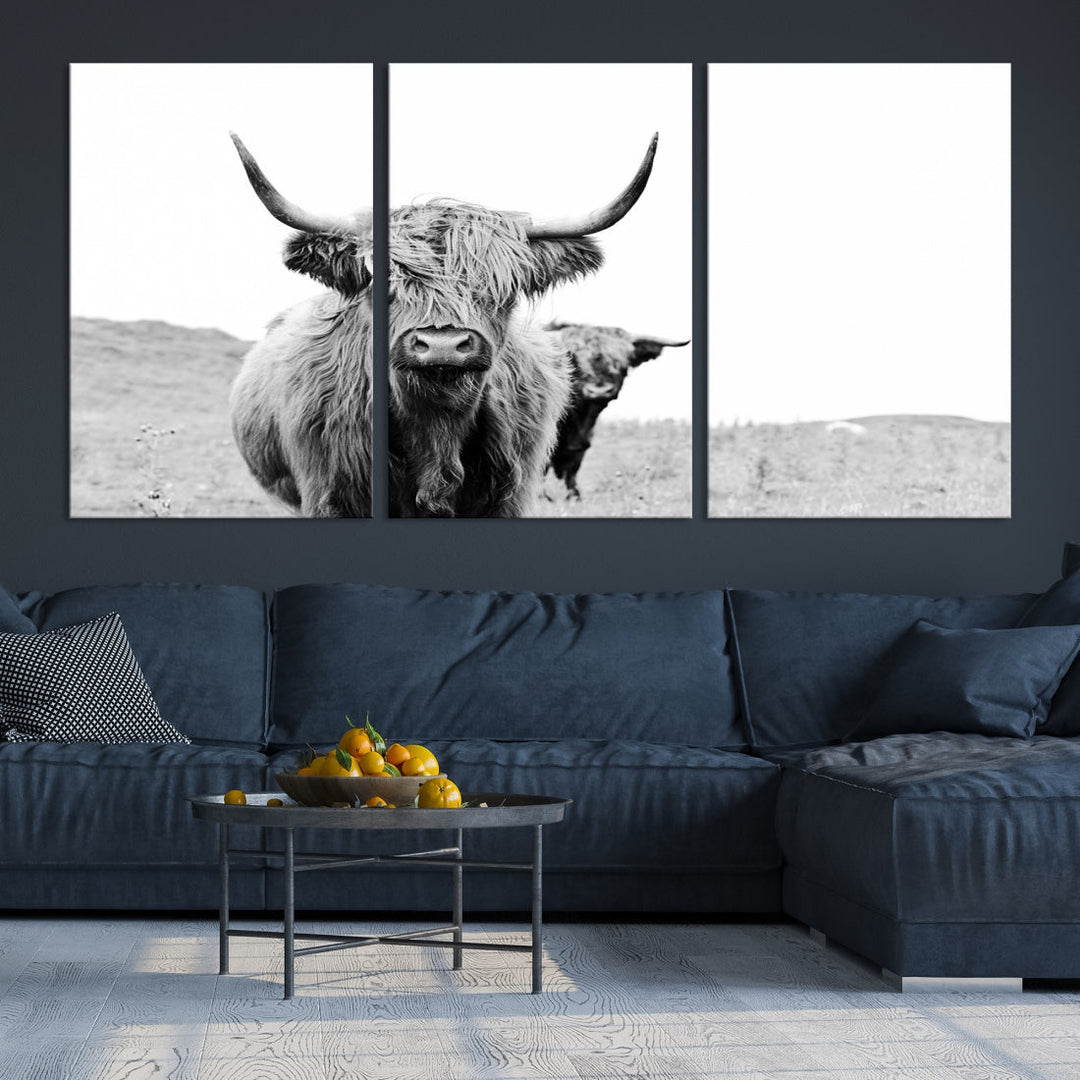 Magnifique art mural sur toile de vache des Highlands