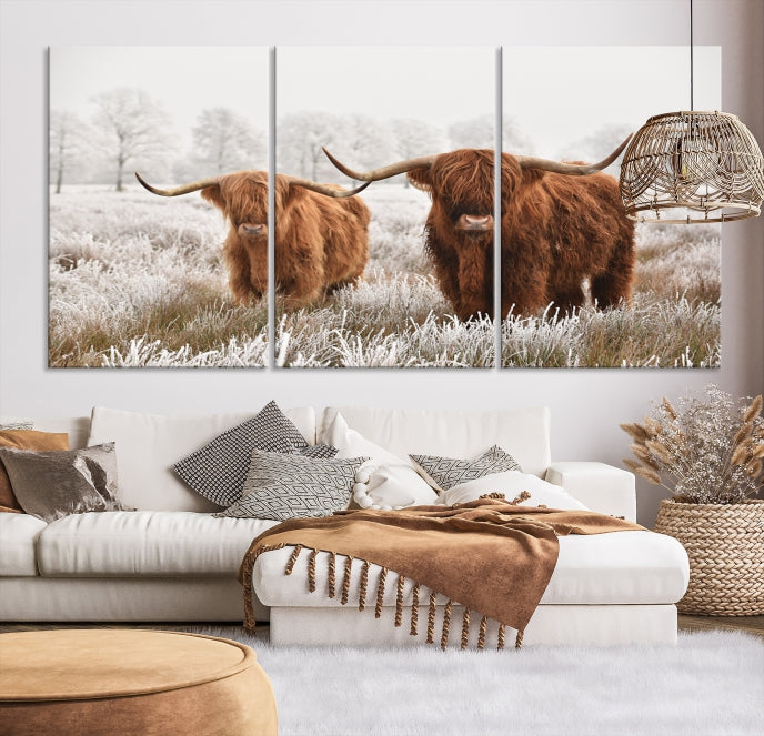 Lienzo decorativo para pared grande con vacas de Terranova